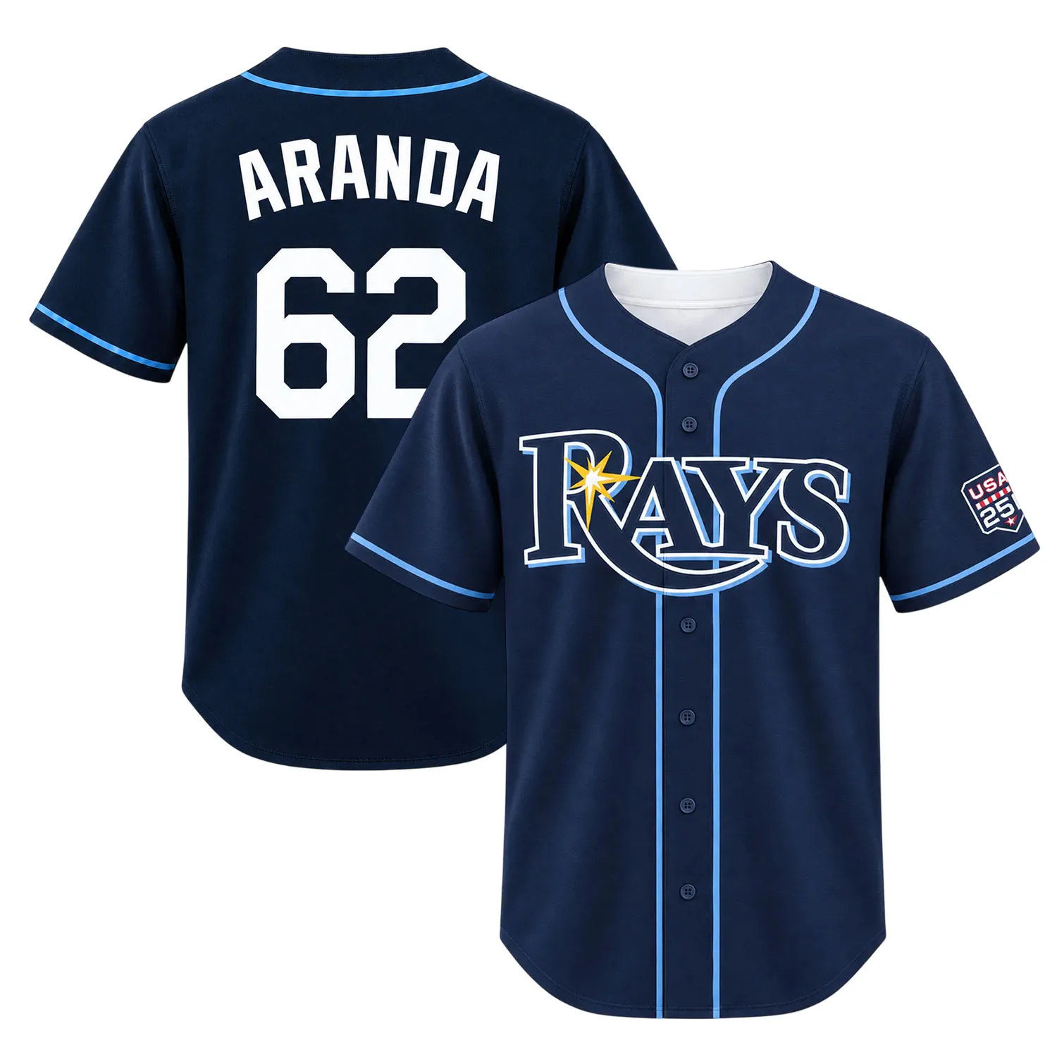 TB Rays Navy Jersey Jonathan Aranda Dynamic