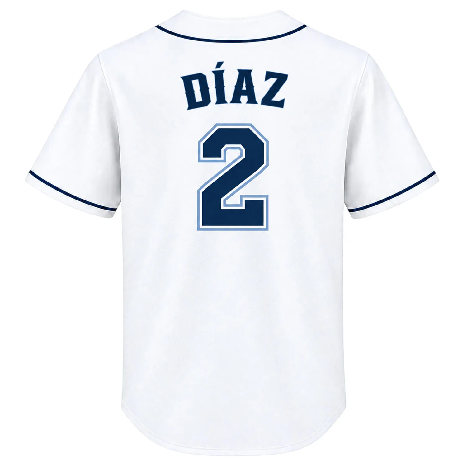 TB Rays Shirt Yandy Diaz White Jersey Powerful Baseball Wear - Image 3