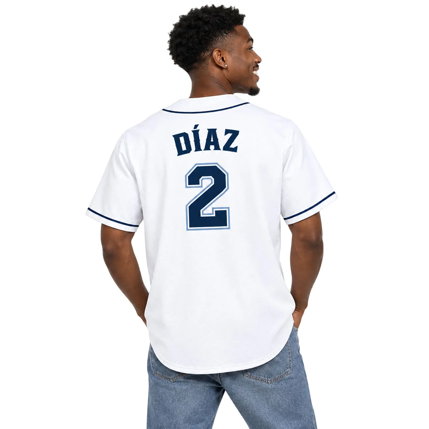 TB Rays Shirt Yandy Diaz White Jersey Powerful Baseball Wear - Image 4
