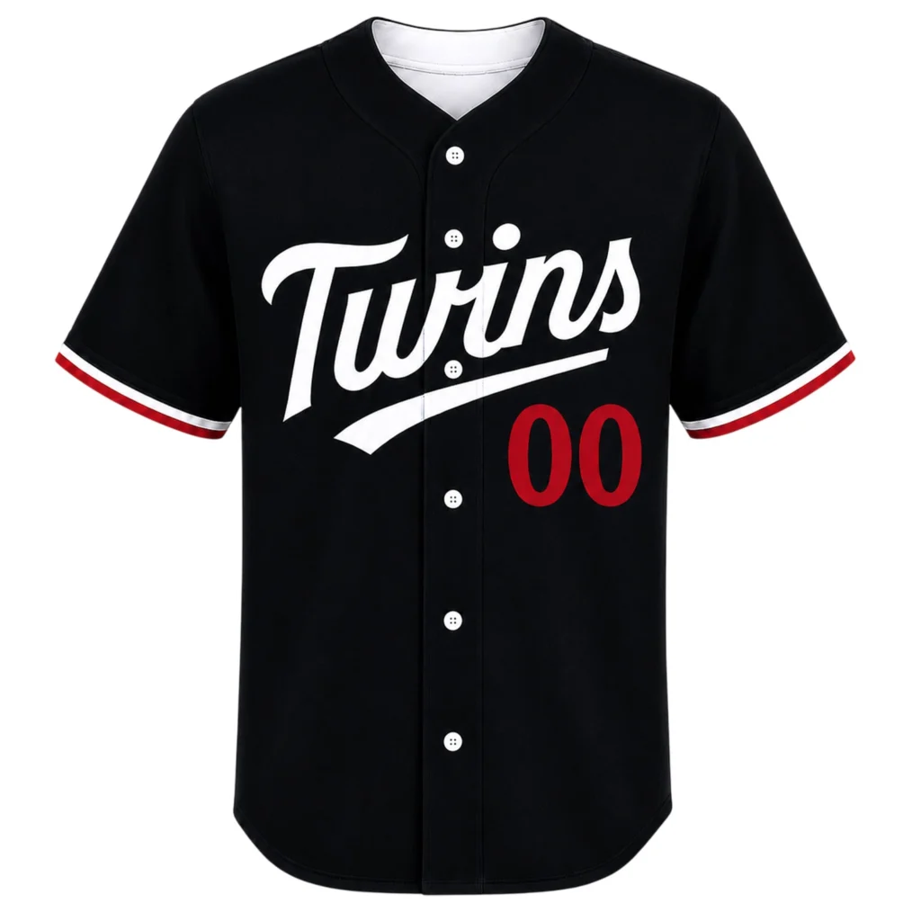 Twins Custom Baseball Jersey Dynamic Black Style