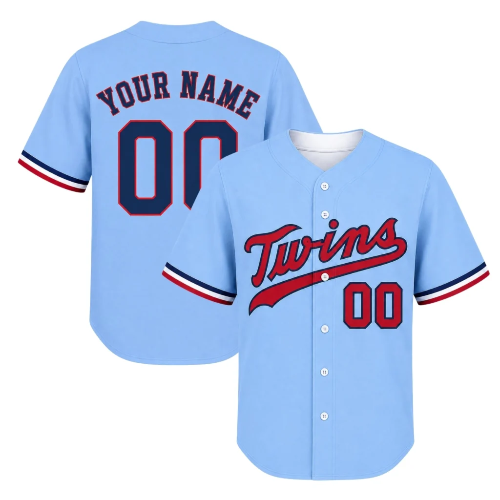 Twins Powder Blue Baseball Jersey Bold Custom Style