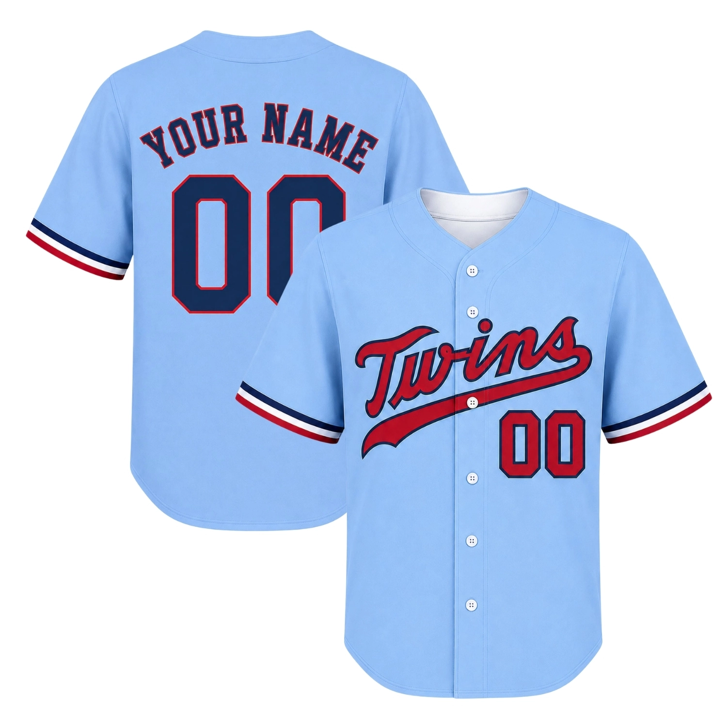 Twins Powder Blue Baseball Jersey Bold Custom Style