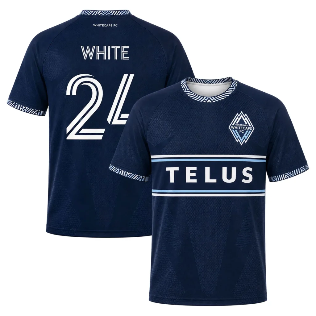 Whitecaps Brian White Blue Jersey Epic Fan Soccer Wear