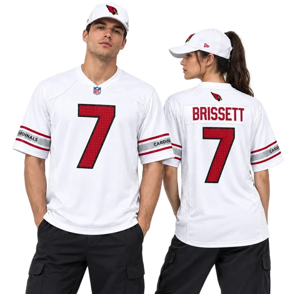 Arizona Cardinals Jacoby Brissett White Jersey – Home Crowd Fan Style