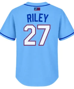 Atlanta Braves Austin Riley Blue Jersey – back view