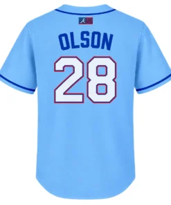 Atlanta Braves Matt Olson Blue Jersey – back view