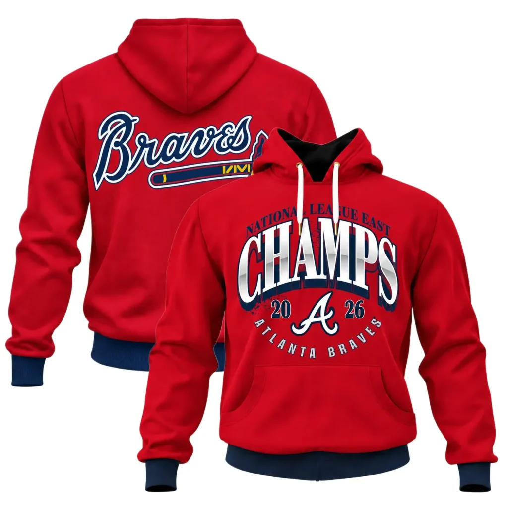 Atlanta Braves Red NL East Champions Hoodie – Cold Night Fan Edition