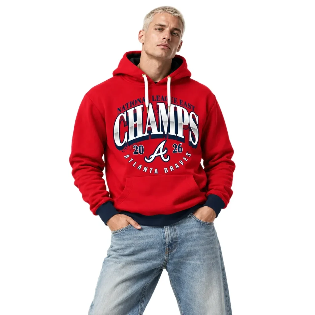 Atlanta Braves Red NL East Champions Hoodie – Cold Night Fan Edition