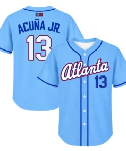 Atlanta Braves Ronald Acuña Jr. Blue Throwback Jersey
