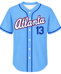Atlanta Braves Ronald Acuña Jr. Blue Throwback Jersey – front view