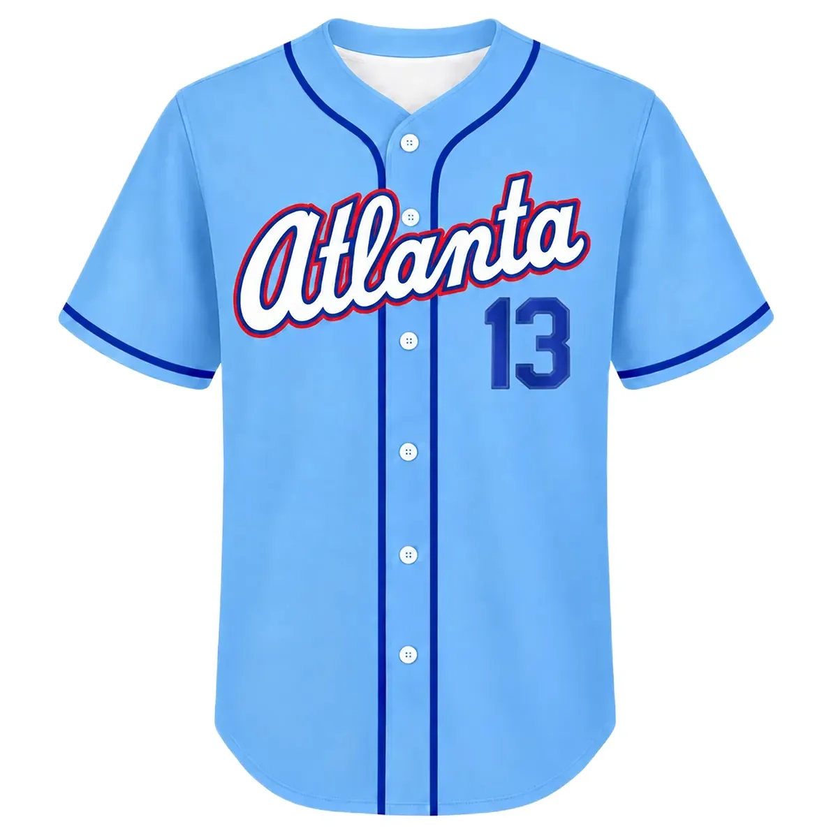 Atlanta Braves Ronald Acuña Jr. Blue Throwback Jersey – front view