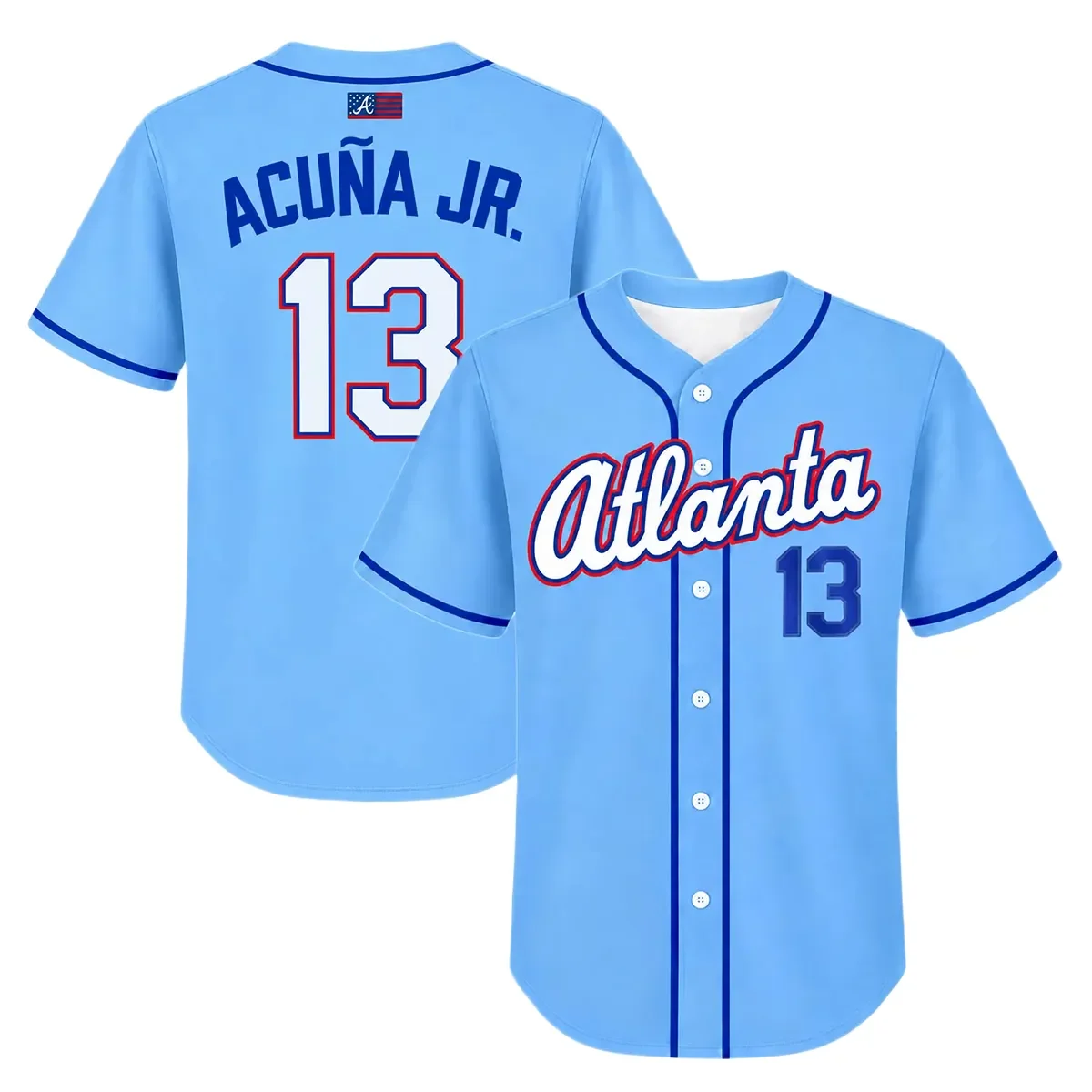 Atlanta Braves Ronald Acuña Jr. Blue Throwback Jersey