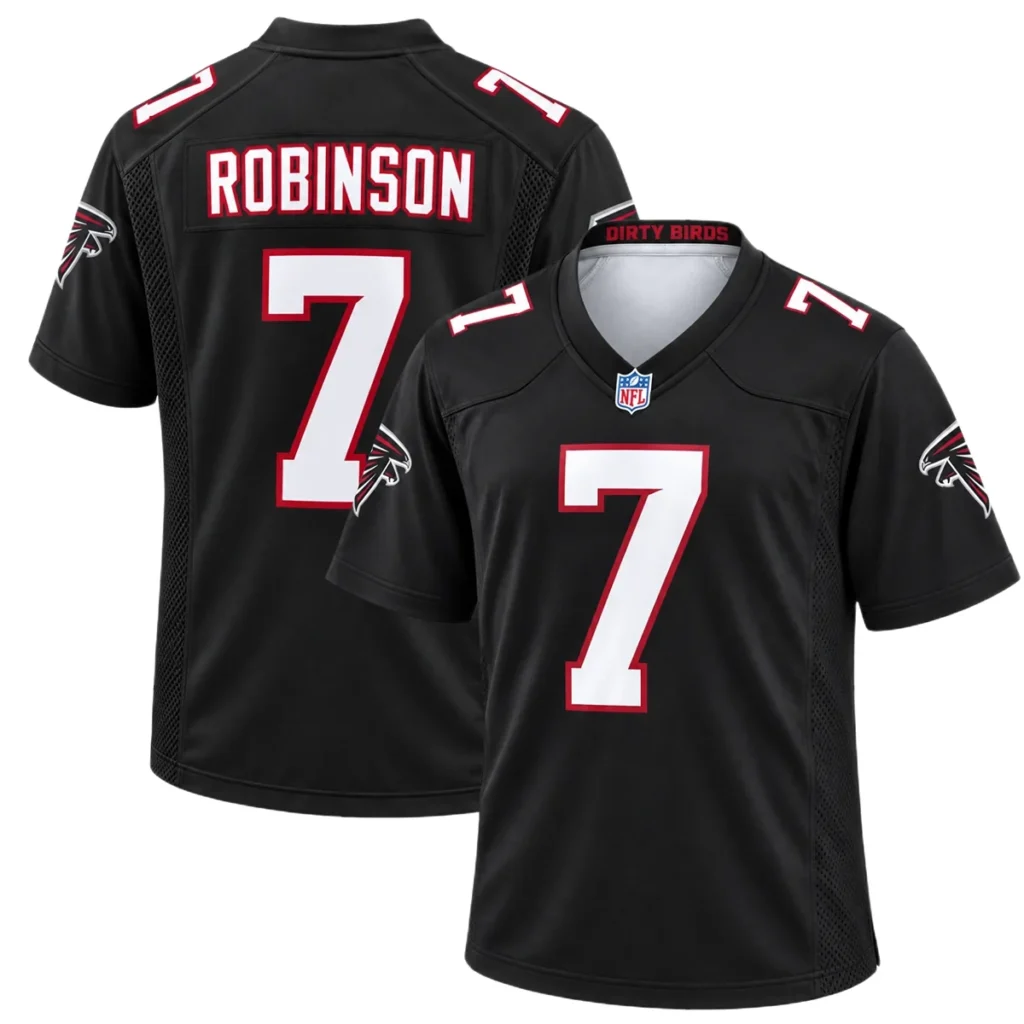 Atlanta Falcons Bijan Robinson Black Throwback Jersey – Matchday Fan Edition