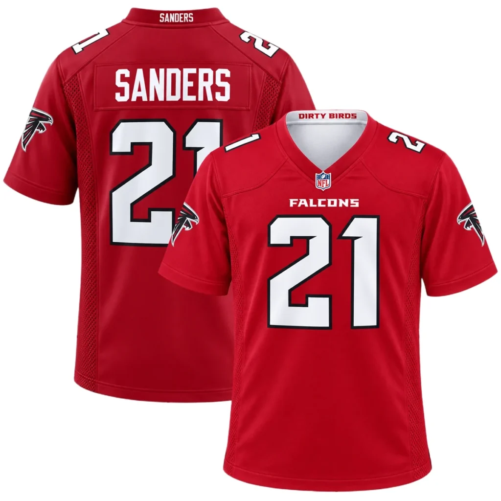 Atlanta Falcons Deion Sanders Red Jersey – Custom Name & Number Edition