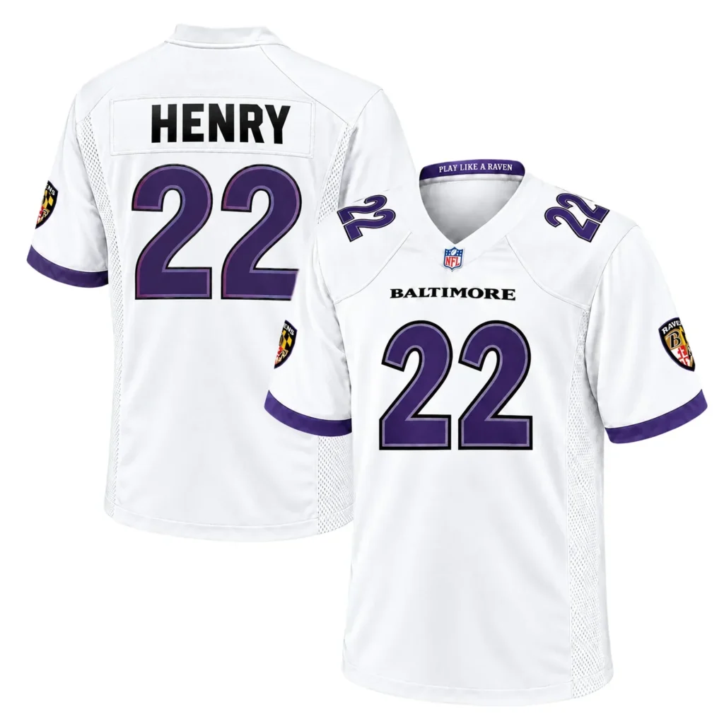Baltimore Ravens Derrick Henry White Jersey – Game Day Fan Jersey