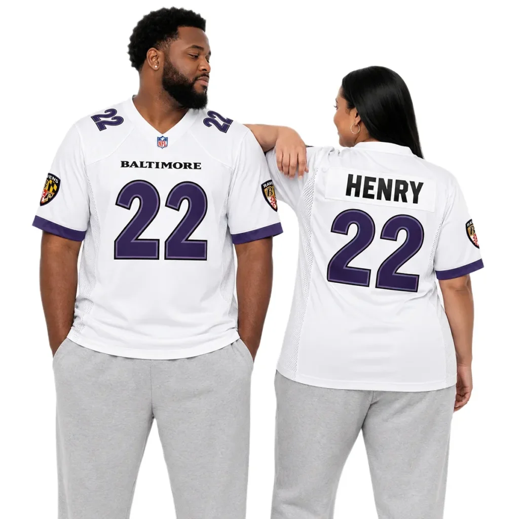 Baltimore Ravens Derrick Henry White Jersey – Game Day Fan Jersey