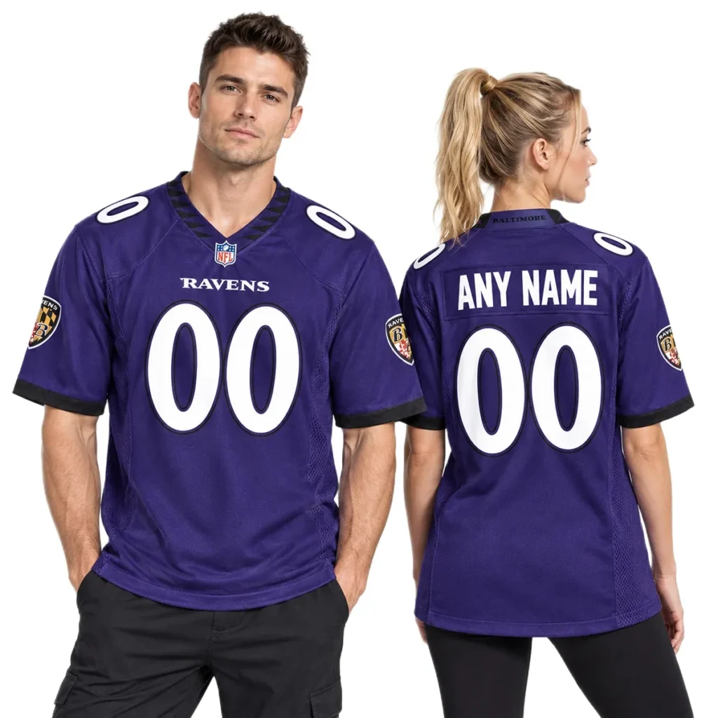Baltimore Ravens Home Custom Jersey – Name & Number Fan Jersey
