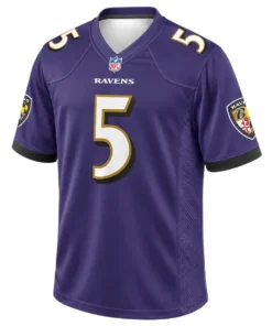 Baltimore Ravens Tyler Huntley Purple Jersey – front view