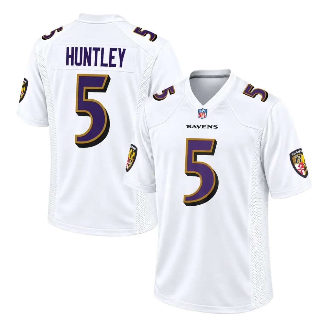 Baltimore Ravens Tyler Huntley White Away Jersey – Stadium Ready Fan Style