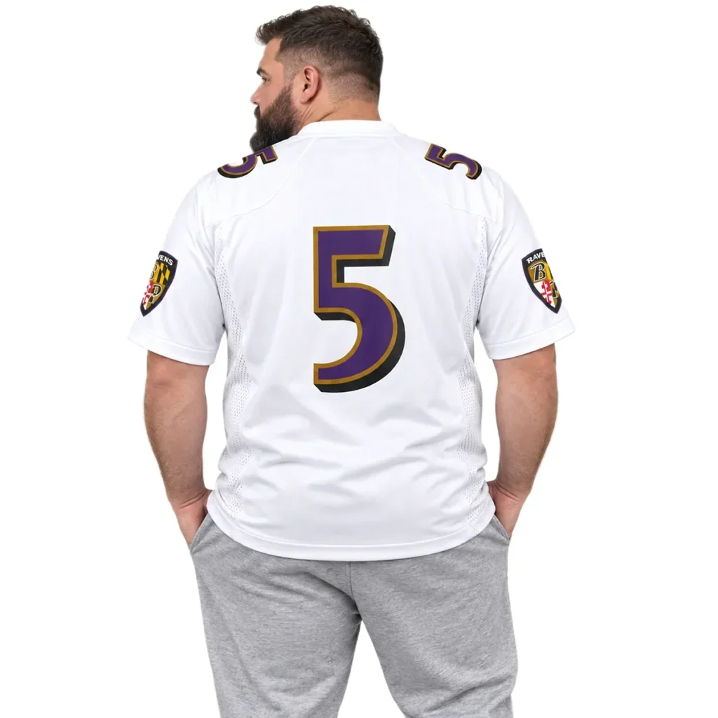 Baltimore Ravens Tyler Huntley White Away Jersey – Stadium Ready Fan Style