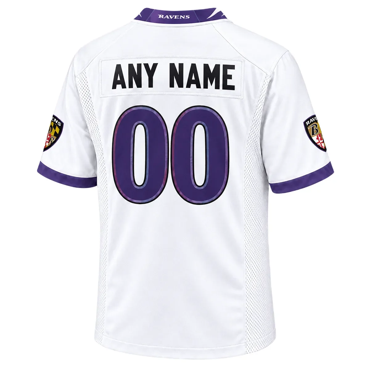 Baltimore Ravens White Custom Jersey – back view