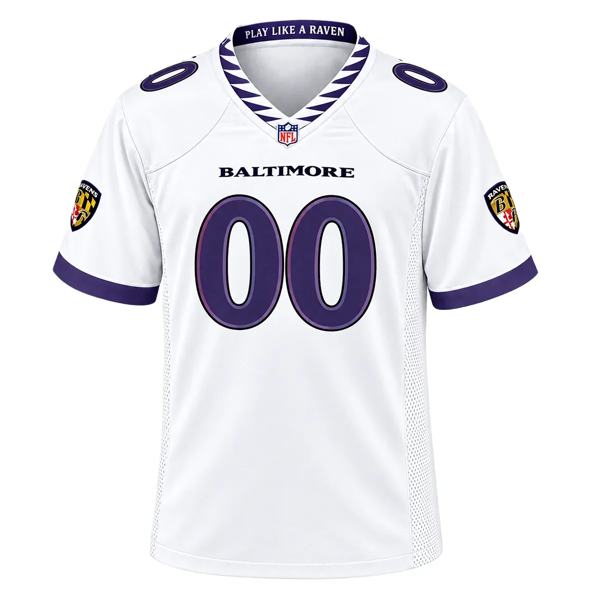 Baltimore Ravens White Custom Jersey – front view