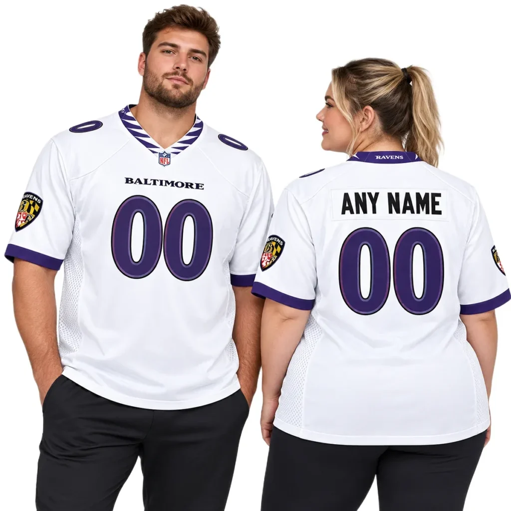Baltimore Ravens White Custom Jersey – Personalized Fan Edition