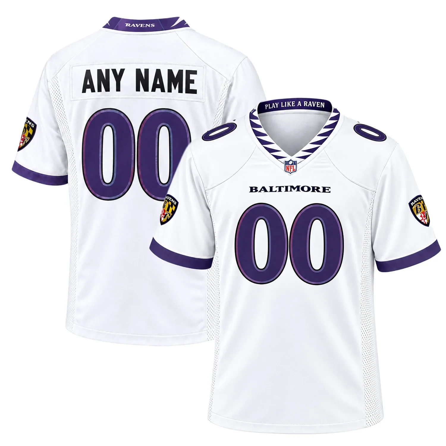 Baltimore Ravens White Custom Jersey