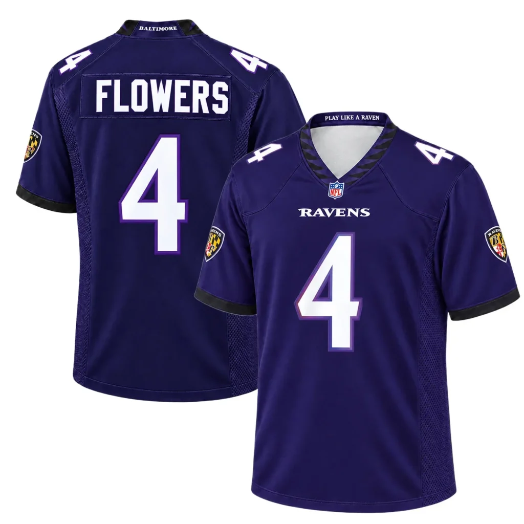Baltimore Ravens Zay Flowers Purple Jersey – Custom Name & Number Edition