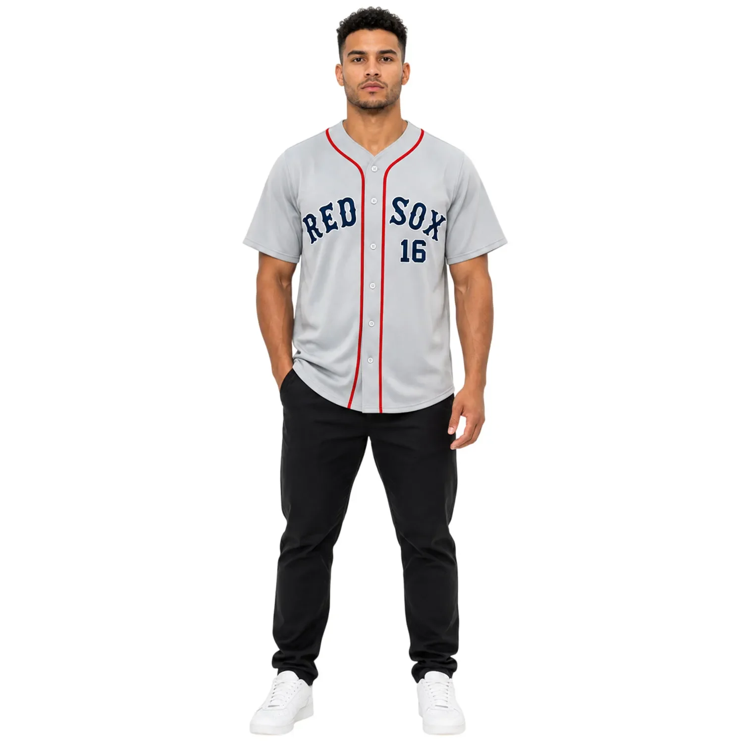 Boston Red Sox Jarren Duran Red Jersey – model view