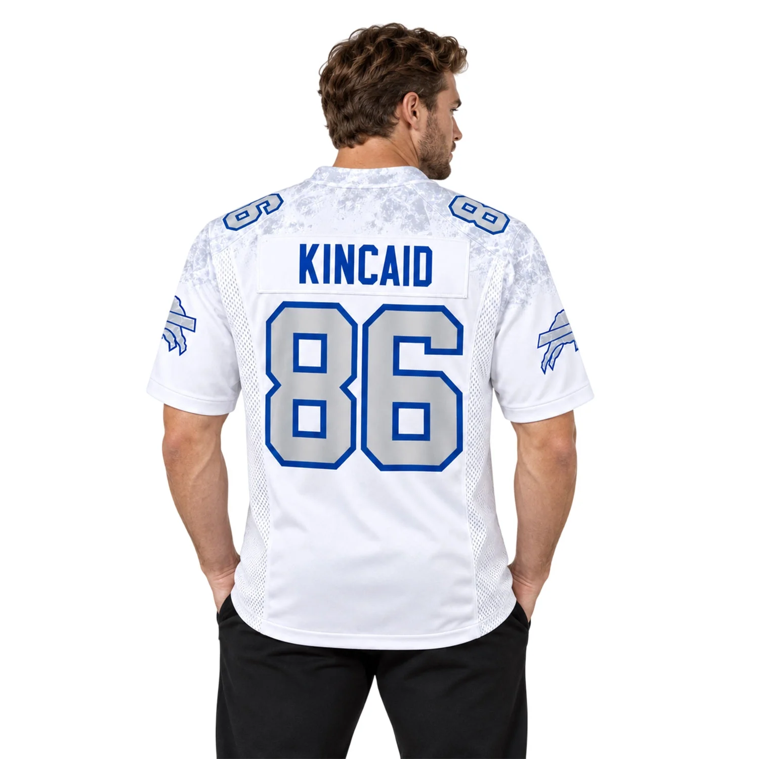 Buffalo Bills Dalton Kincaid Rivalries Jersey – model view
