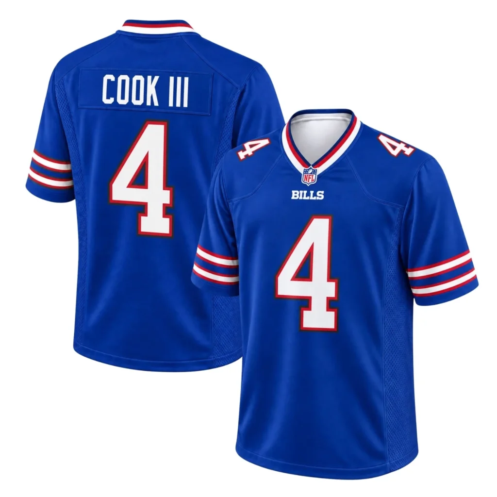 Buffalo Bills James Cook III Blue Jersey – Name & Number Fan Jersey