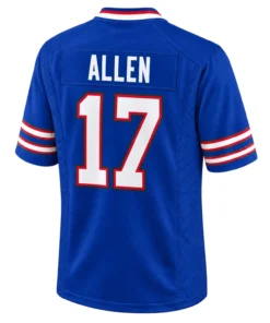 Buffalo Bills Josh Allen Blue Jersey – back view