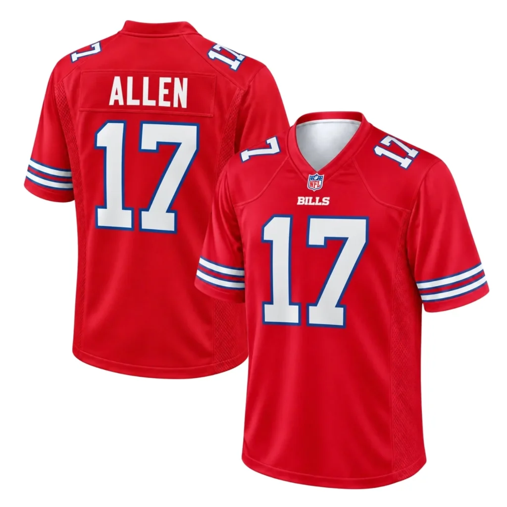 Buffalo Bills Josh Allen Red Jersey – Custom Name & Number Edition