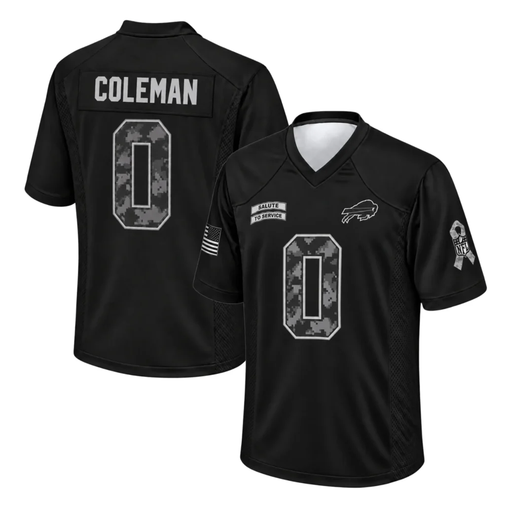 Buffalo Bills Keon Coleman Black Salute to Service Salute Jersey – Game Day Fan Jersey