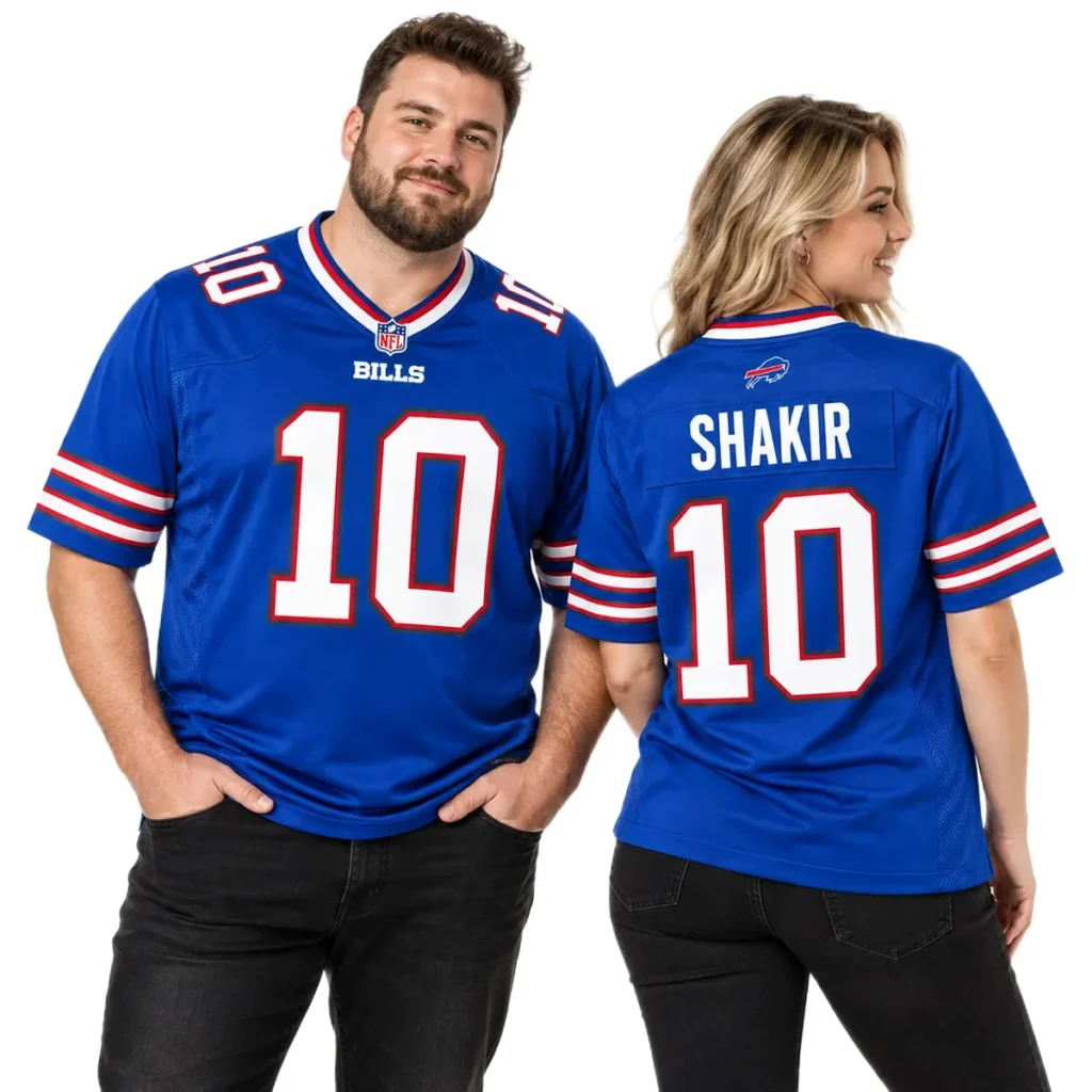 Buffalo Bills Khalil Shakir Home Jersey – Home Crowd Fan Style