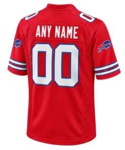 Buffalo Bills Red Classic Custom Jersey – back view