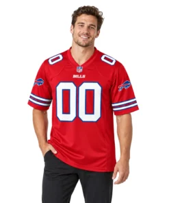 Buffalo Bills Red Classic Custom Jersey – model view