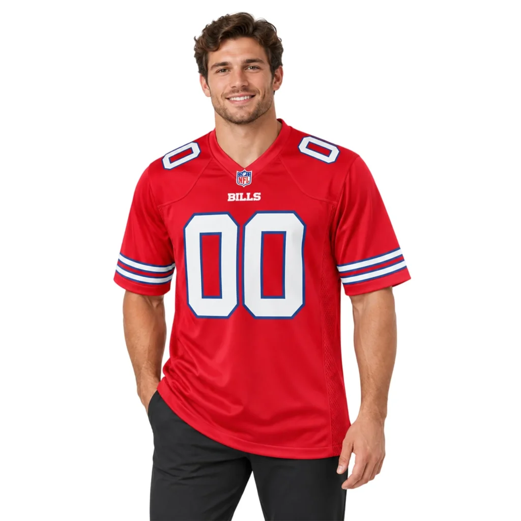 Buffalo Bills Red Custom Jersey – Name & Number Fan Jersey