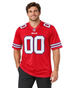 Buffalo Bills Red Custom Jersey – model view