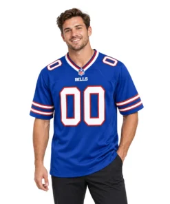 Buffalo Bills Royal Blue Custom Jersey – model view