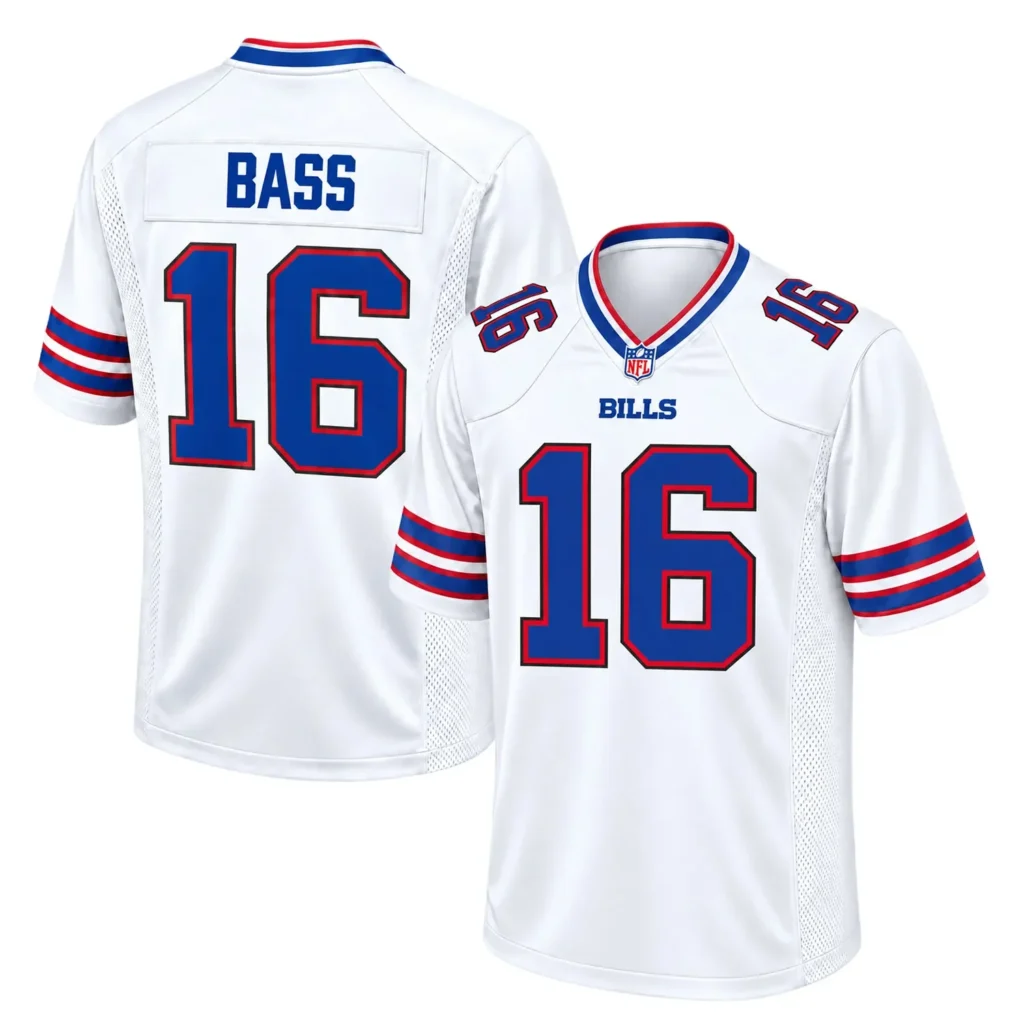 Buffalo Bills Tyler Bass White Away Jersey – Personalized Fan Edition