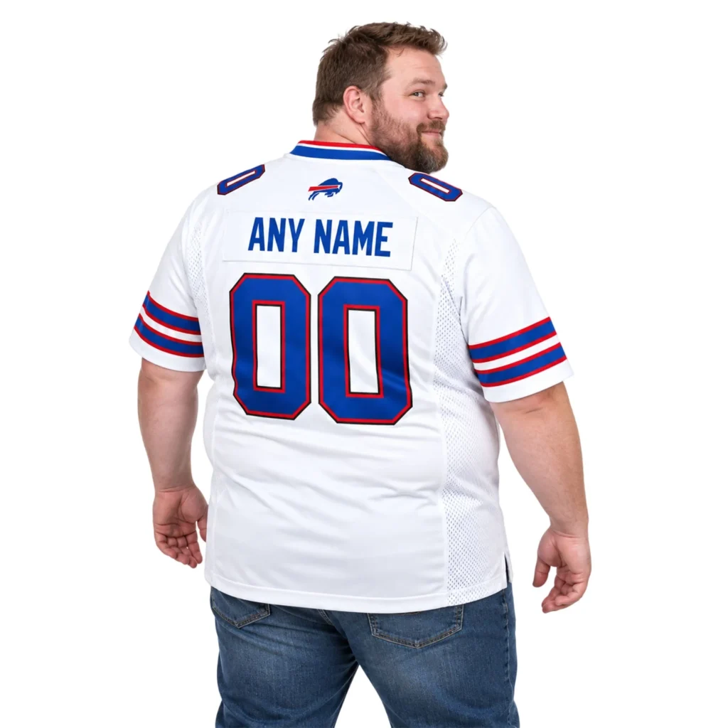 Buffalo Bills White Big Size Custom Jersey – Personalized Fan Edition