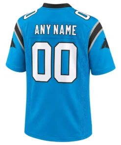Carolina Panthers Blue Alternate Custom Jersey – back view