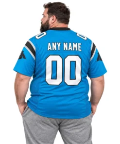 Carolina Panthers Blue Alternate Custom Jersey – model back view