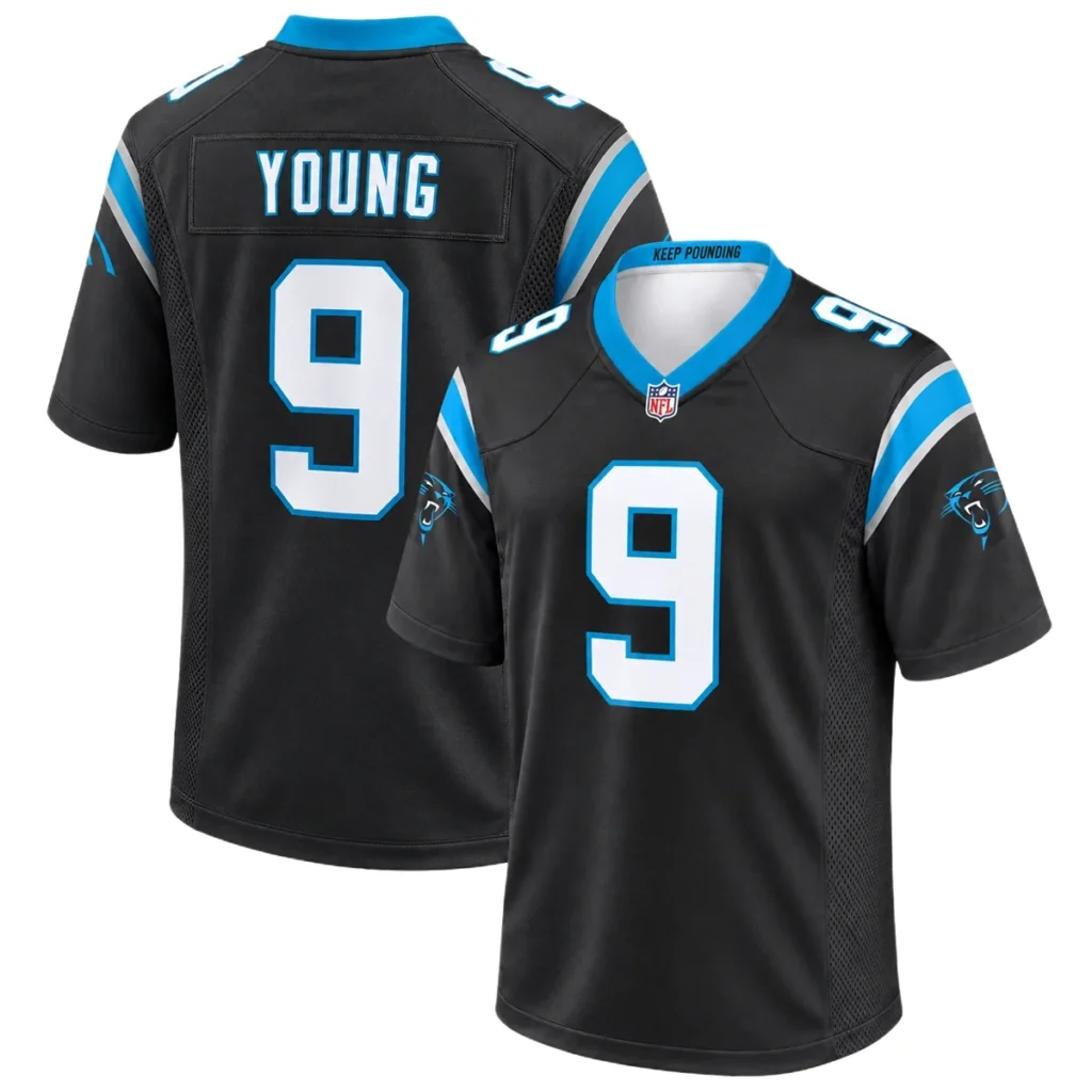 Carolina Panthers Bryce Young Black Jersey – Custom Name & Number Edition