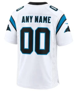 Carolina Panthers White Custom Jersey – back view