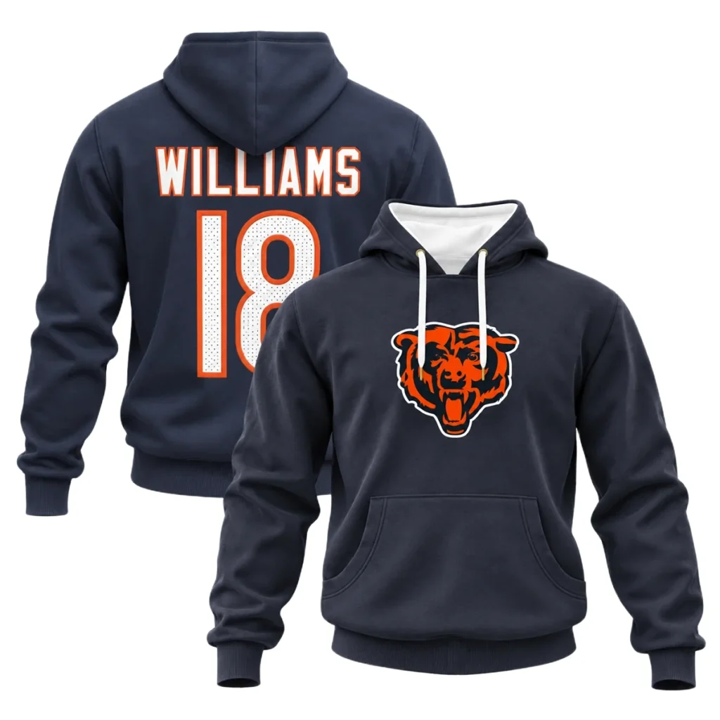 Chicago Bears Caleb Williams Classic Hoodie – Warm-Up Fan Style