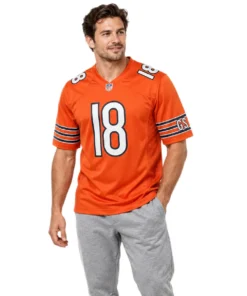Chicago Bears Caleb Williams Orange Jersey – model front view