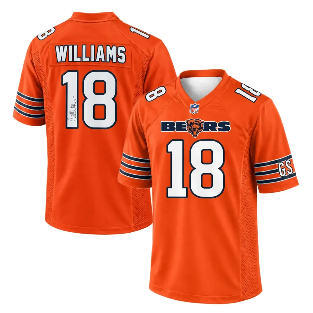 Chicago Bears Caleb Williams Orange Jersey – Stadium Ready Fan Style